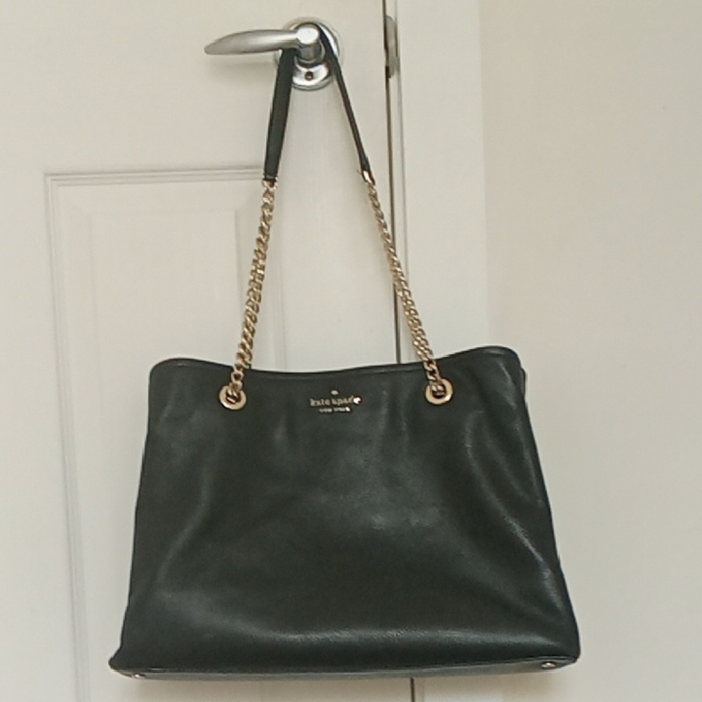 Kate Spade Black Shoulder Bag with Gold Chain
